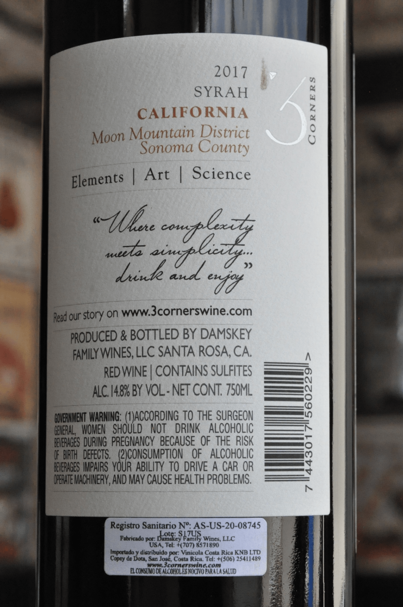 3 Corners Syrah 2017 - BebaVino