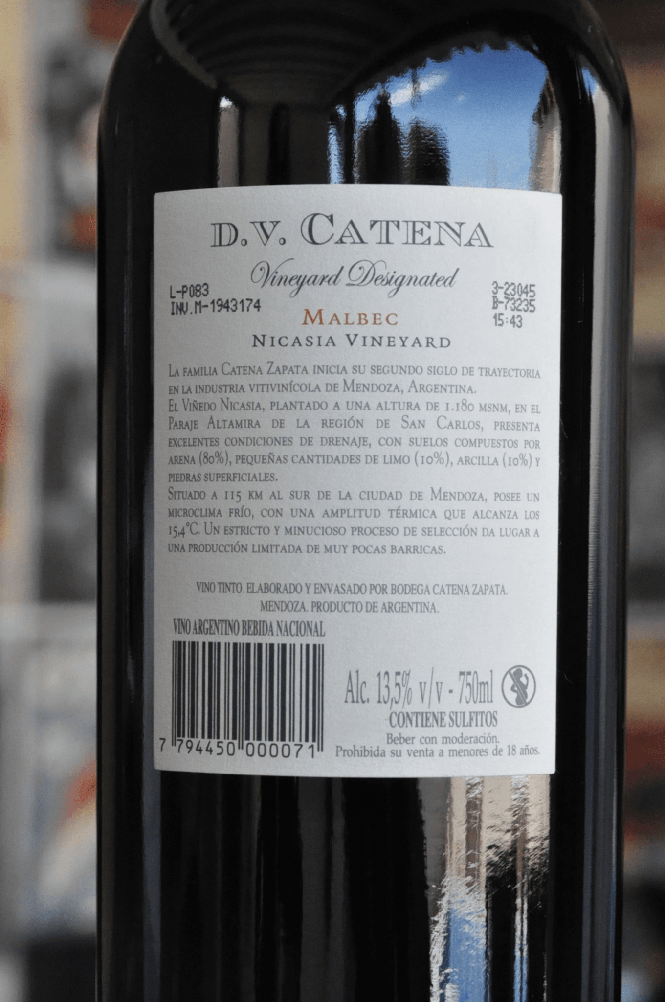 D.V Nicasia Vineyard Malbec 2021 - BebaVino