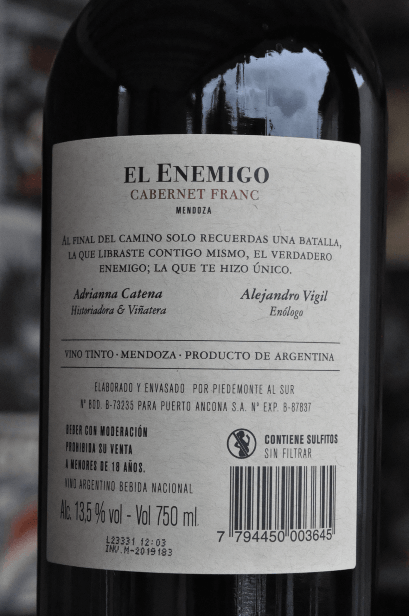 El Enemigo Cabernet Franc 2021 - BebaVino