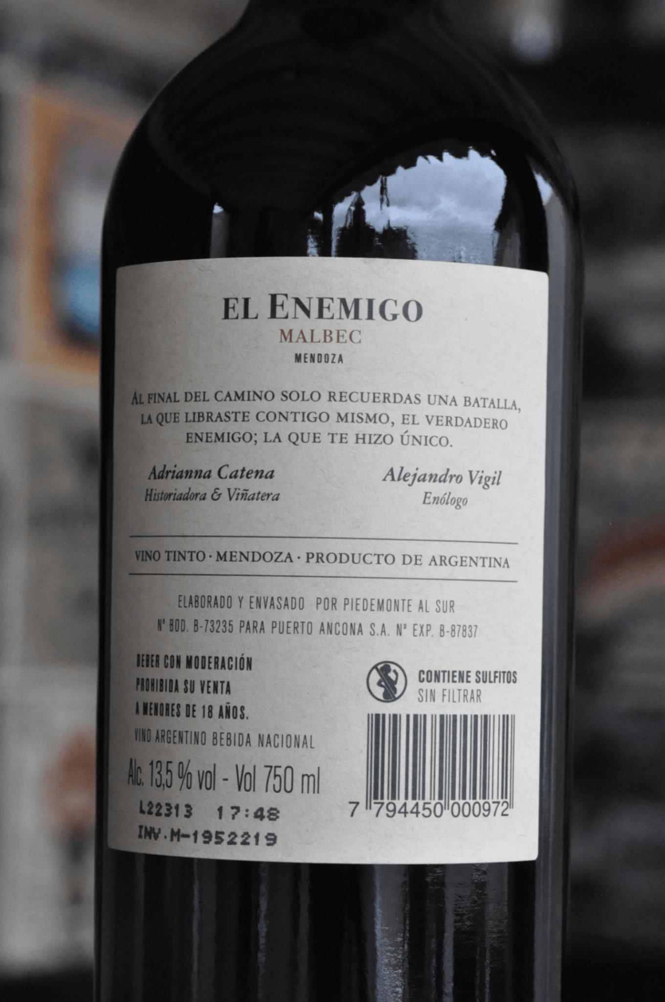 El Enemigo Malbec 2019 - BebaVino
