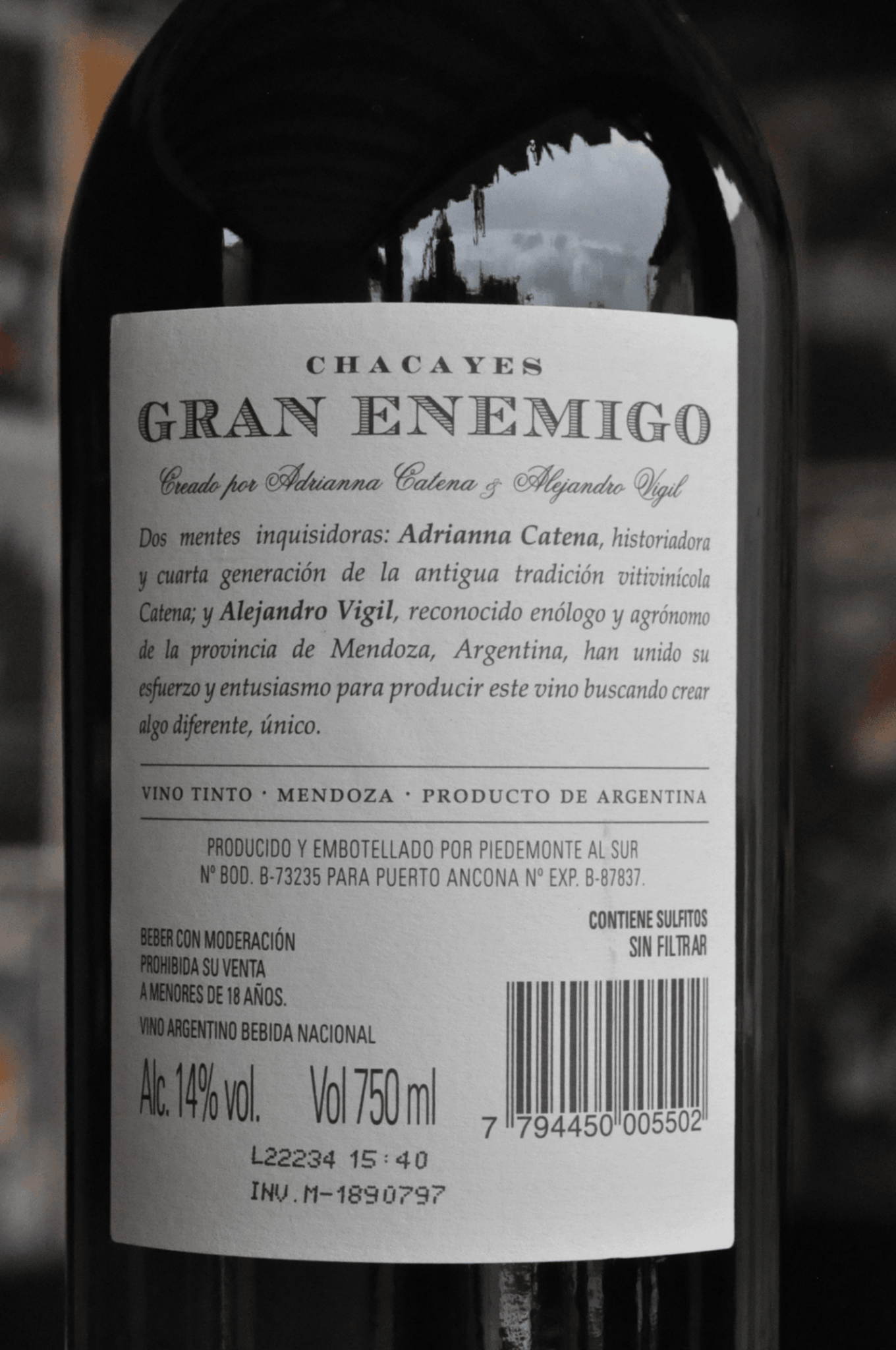 Gran Enemigo Chacayes 2020 - BebaVino