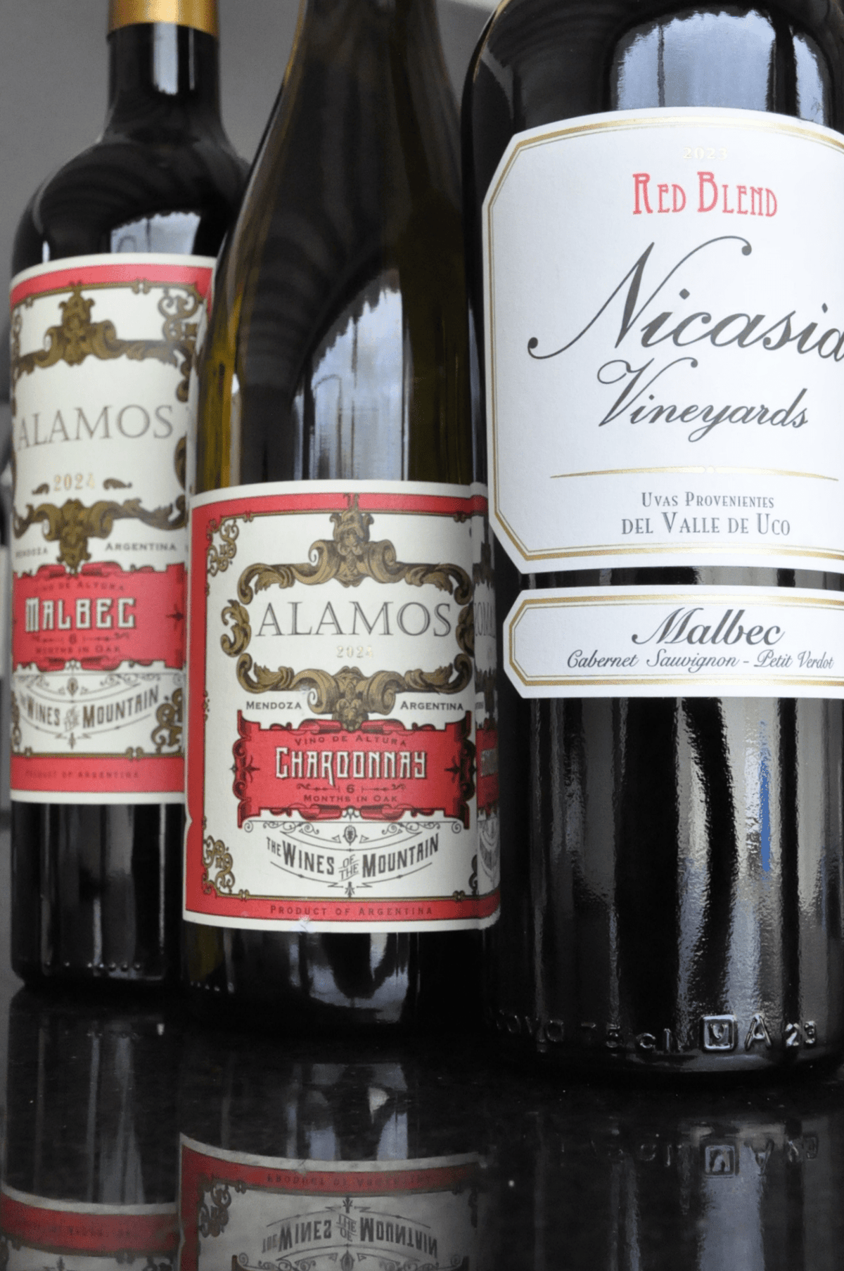 Kit 1 Alamos Malbec + Alamos Chardonnay + Nicasia Malbec - BebaVino