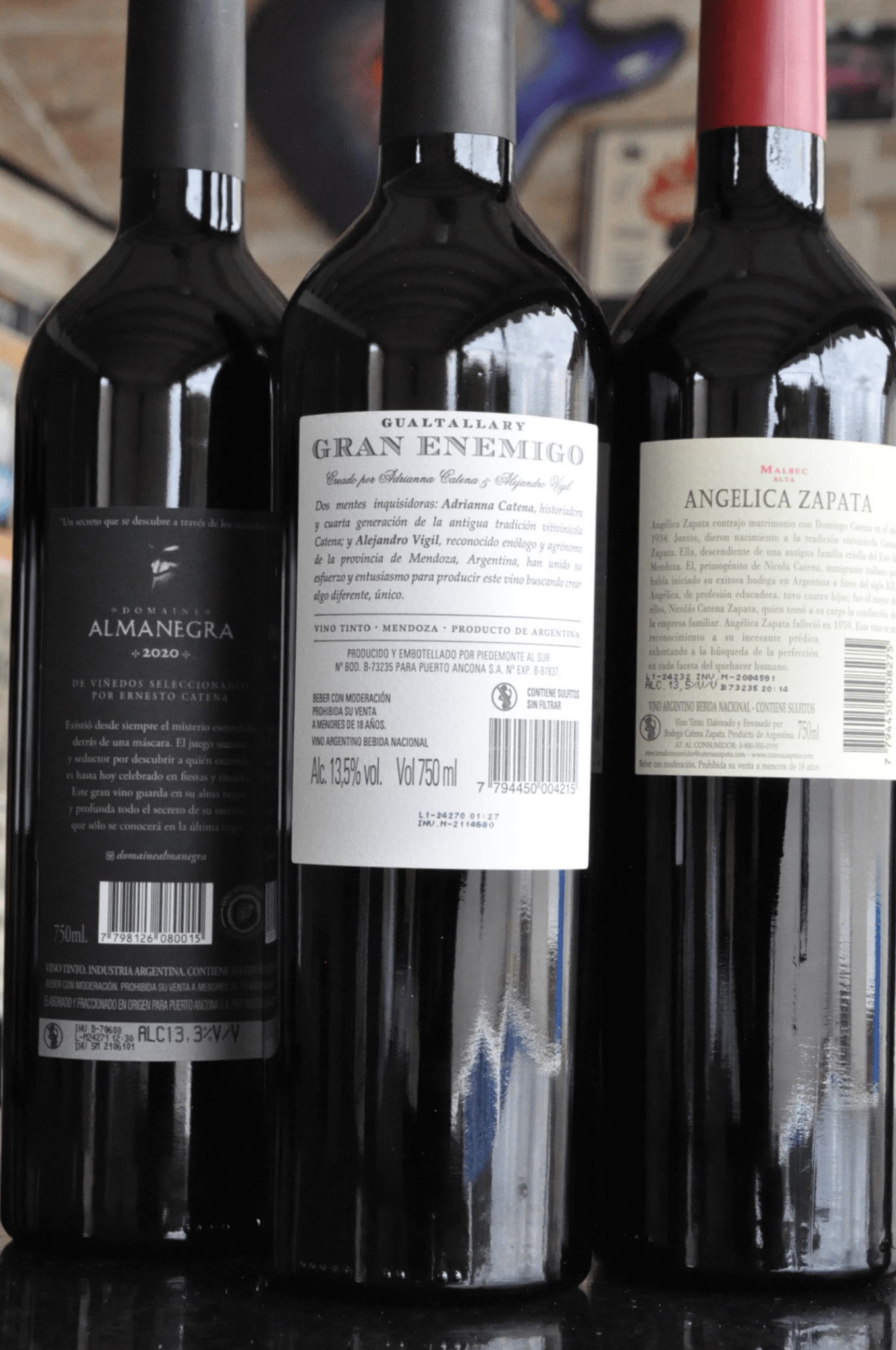 Kit 1 Gran Enemigo Gualtallary + 1 Alma Negra + 1 Angelica Zapata Malbec - BebaVino