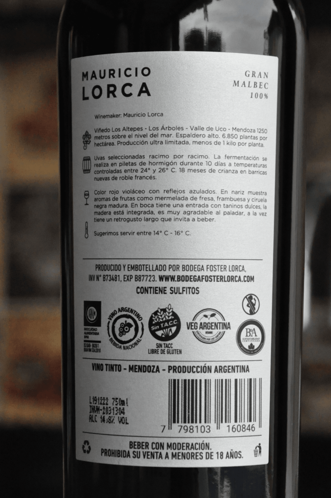 Mauricio Lorca Gran Malbec 2020 - BebaVino