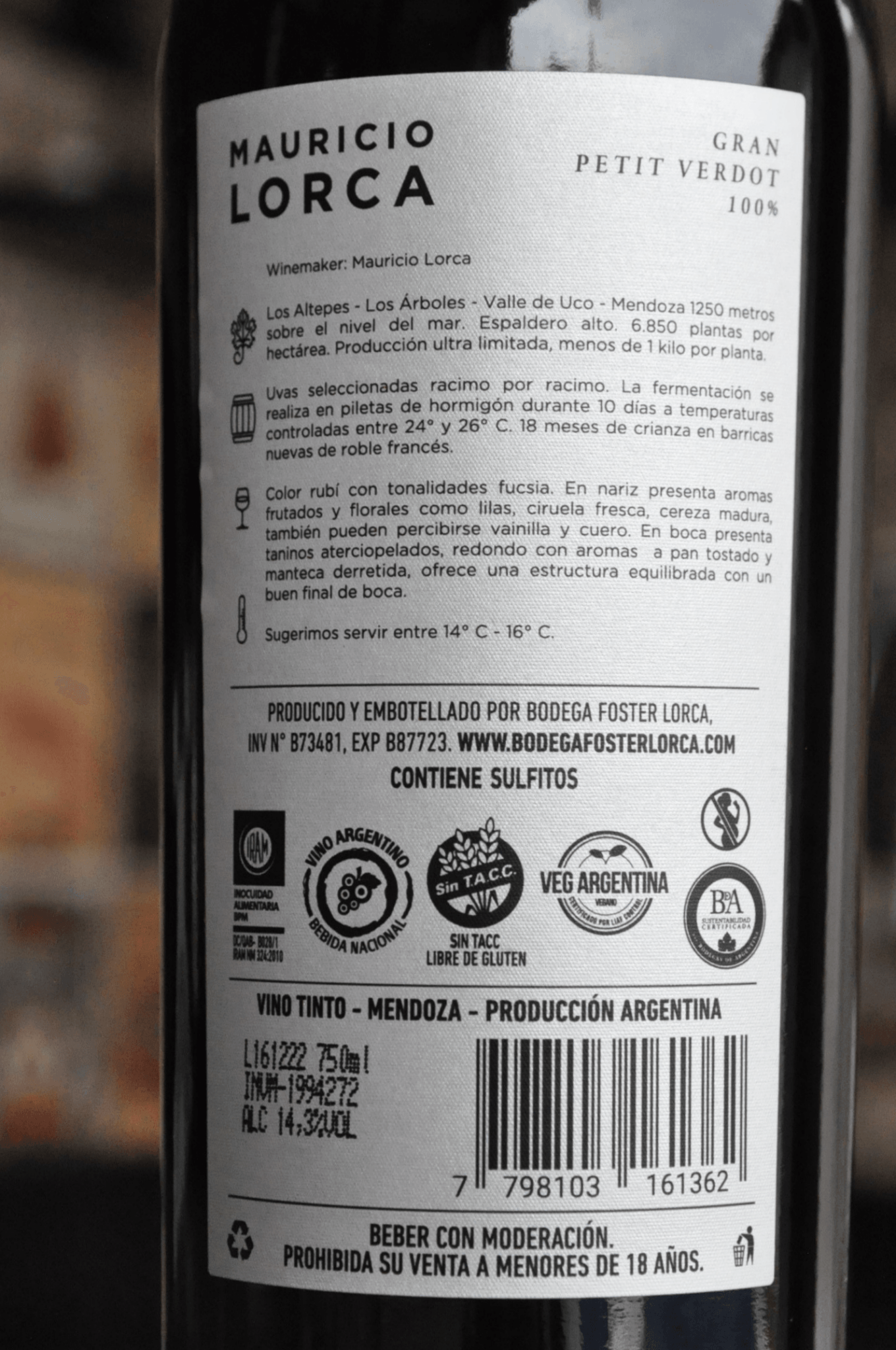 Mauricio Lorca Gran Petit Verdot 2018 - BebaVino