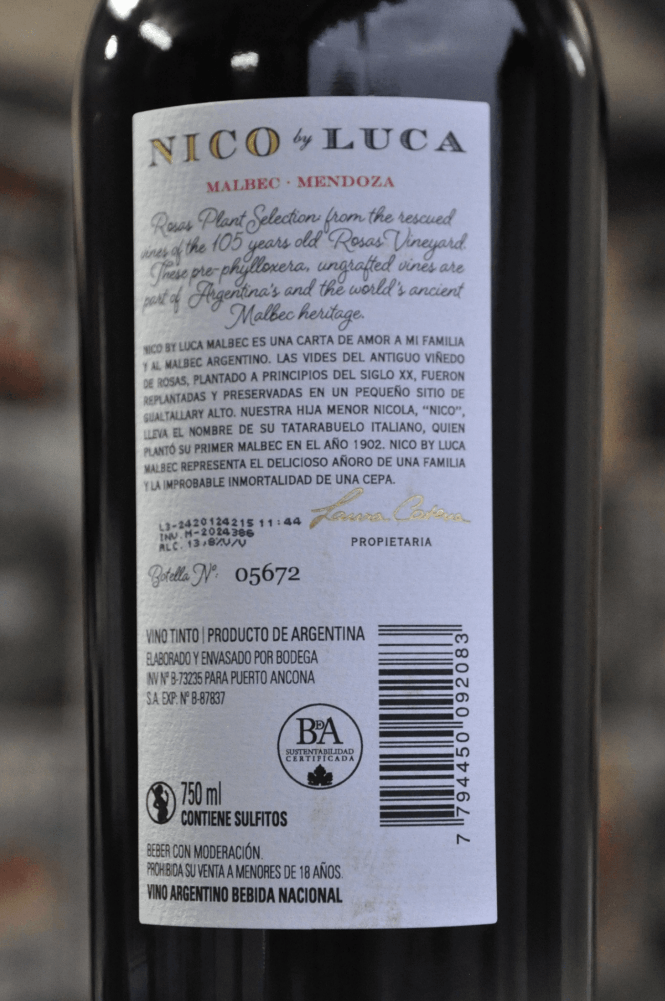 Nico By Luca Malbec Gualtallary 2020 - BebaVino