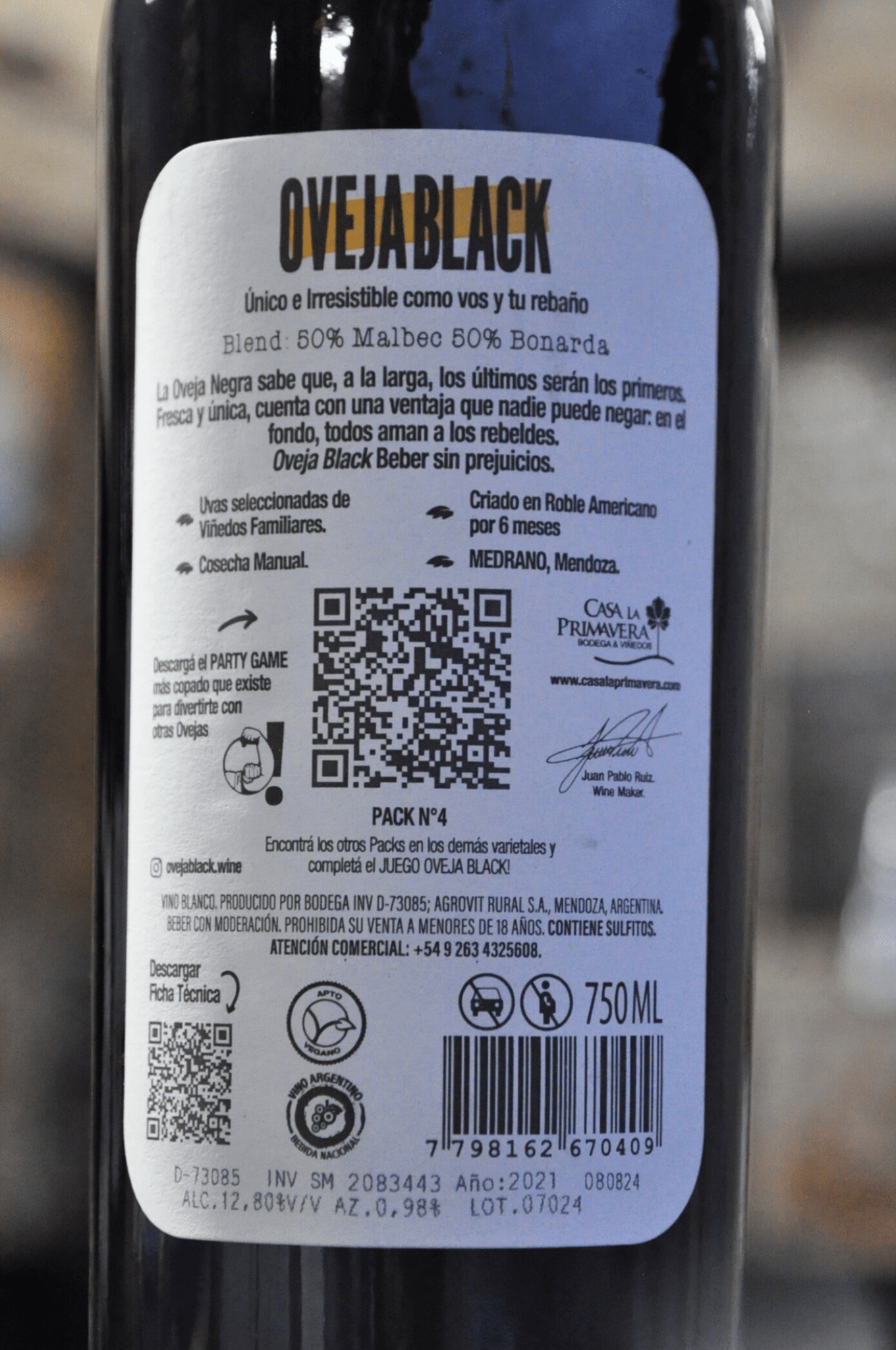 OvejaBlack Red Blend 2022 - BebaVino