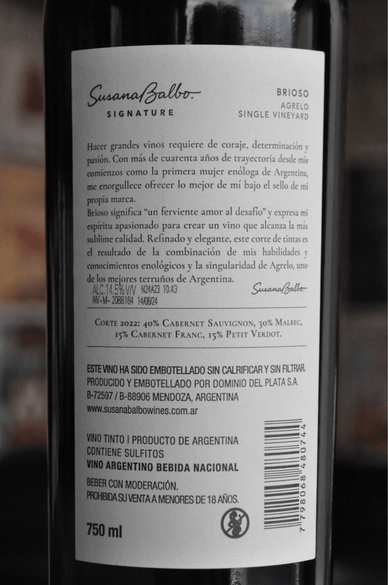 Susana Balbo Brioso Signature Blend 2022 - BebaVino