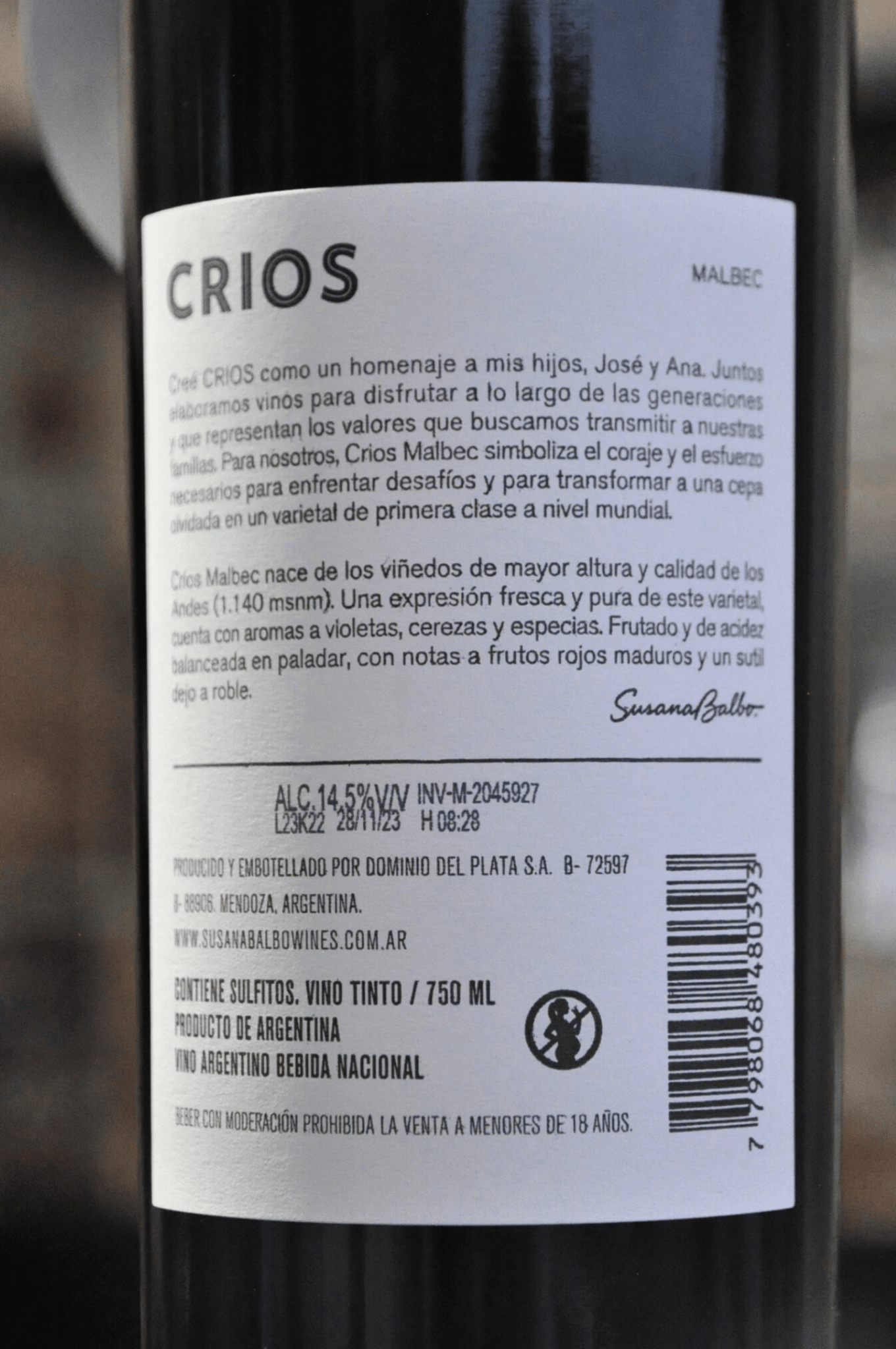Susana Balbo Crios Malbec 2022 - BebaVino
