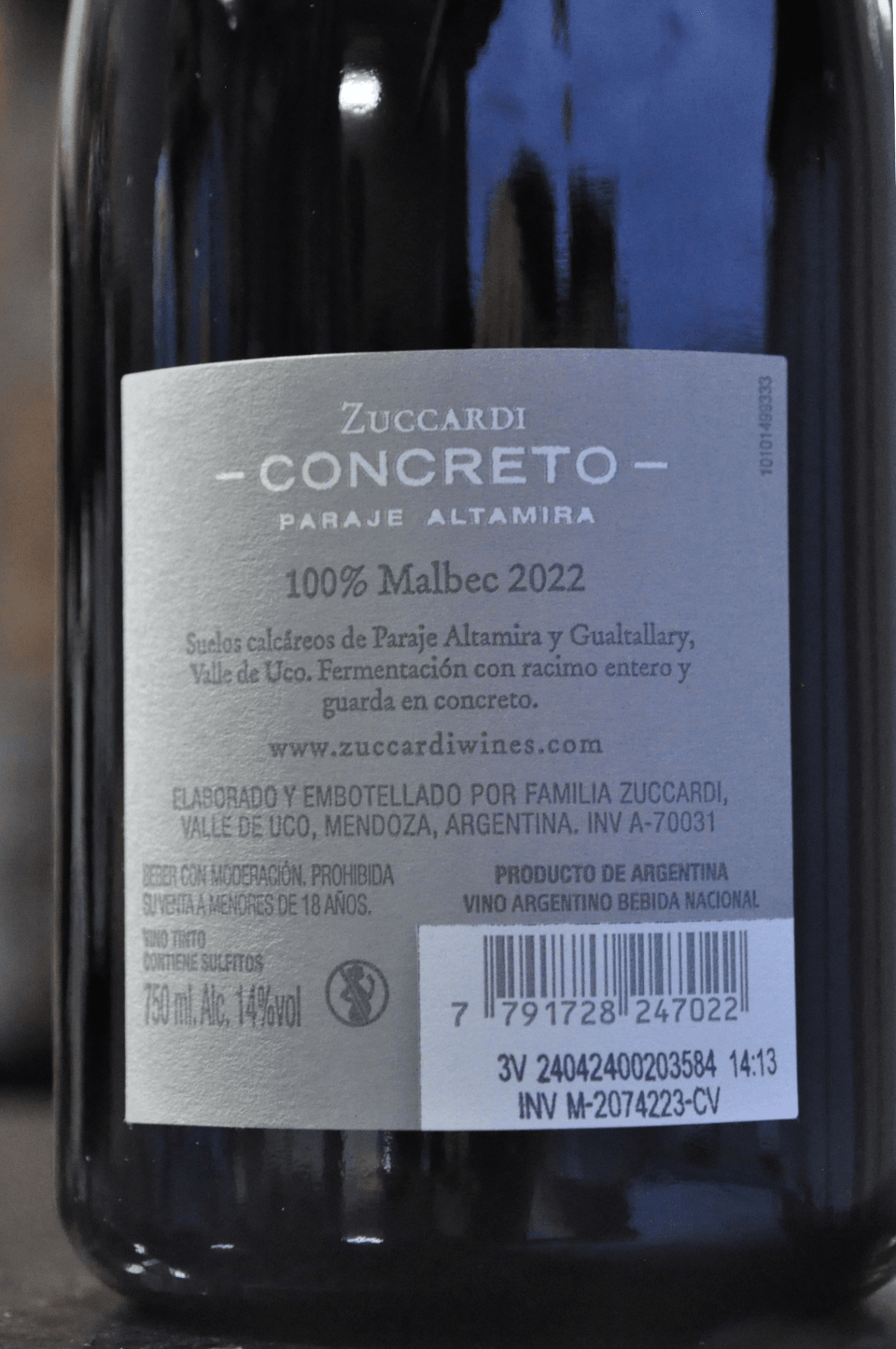 Zuccardi Concreto Altamira Malbec 2022 - BebaVino