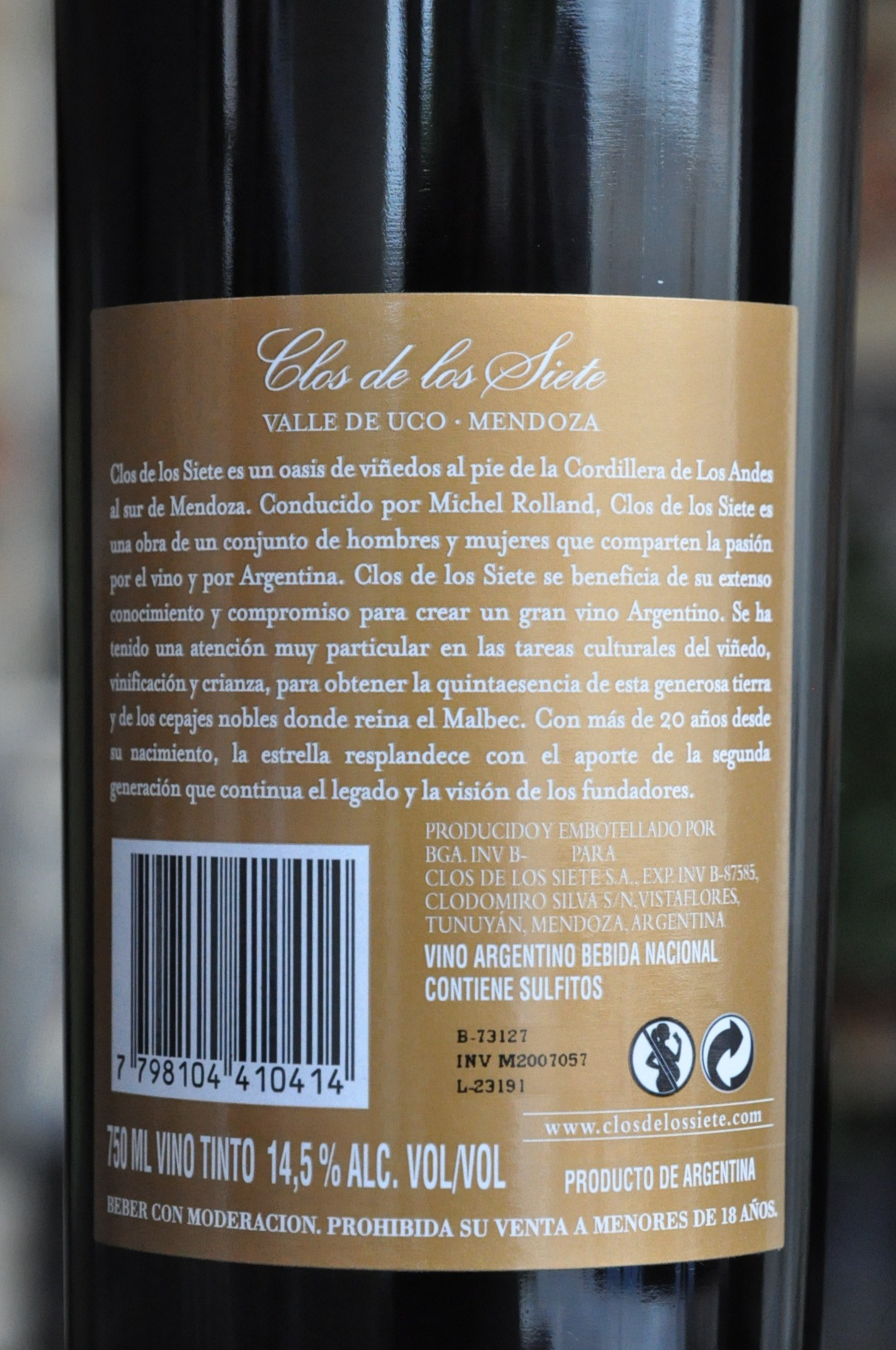 Clos de Los Siete By Michel Rolland