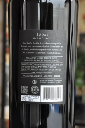 Judas Malbec 2021 - Garrafa Magnum 1,5 L