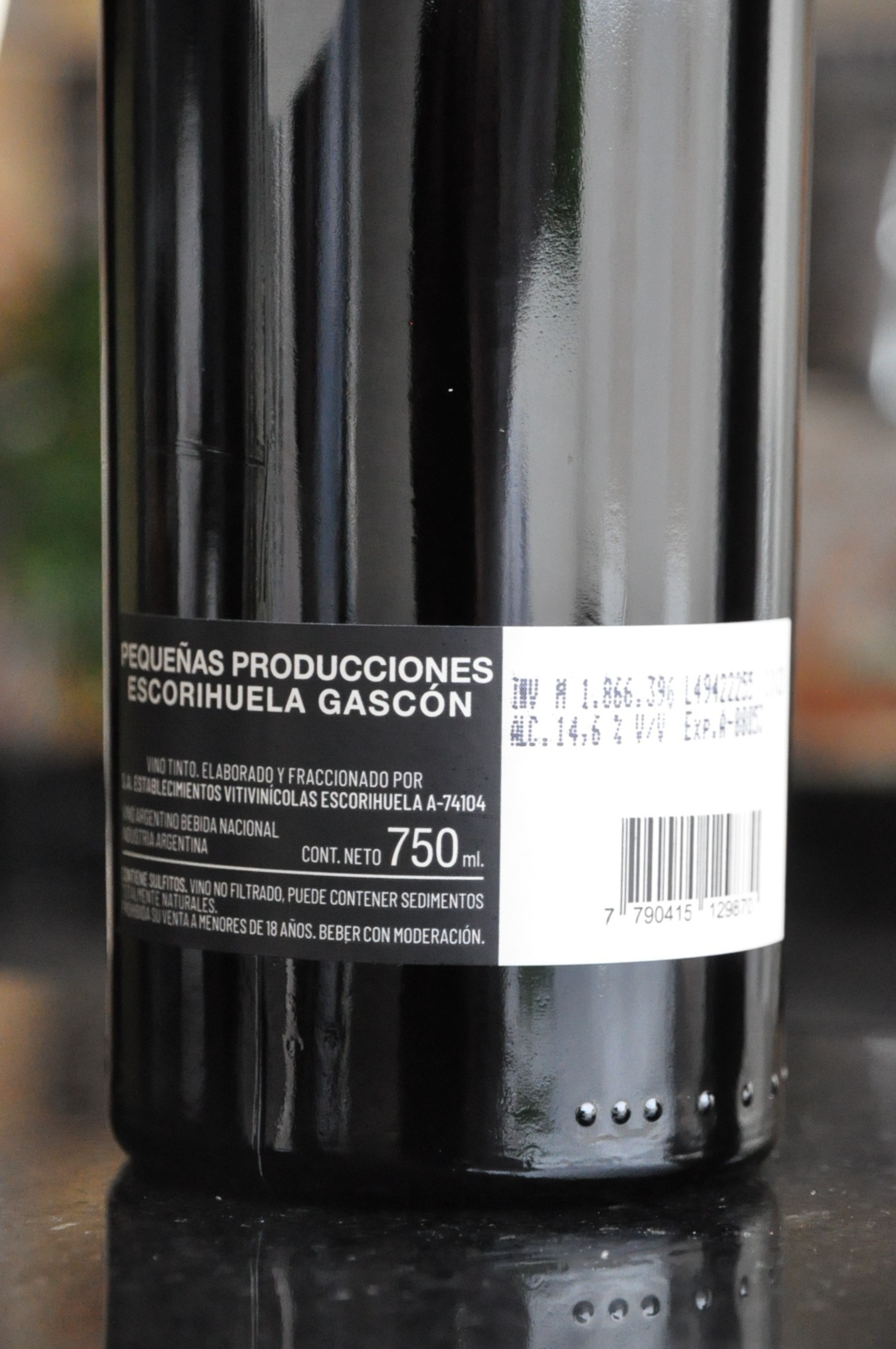 Escorihuela Pequeñas Producciones Malbec