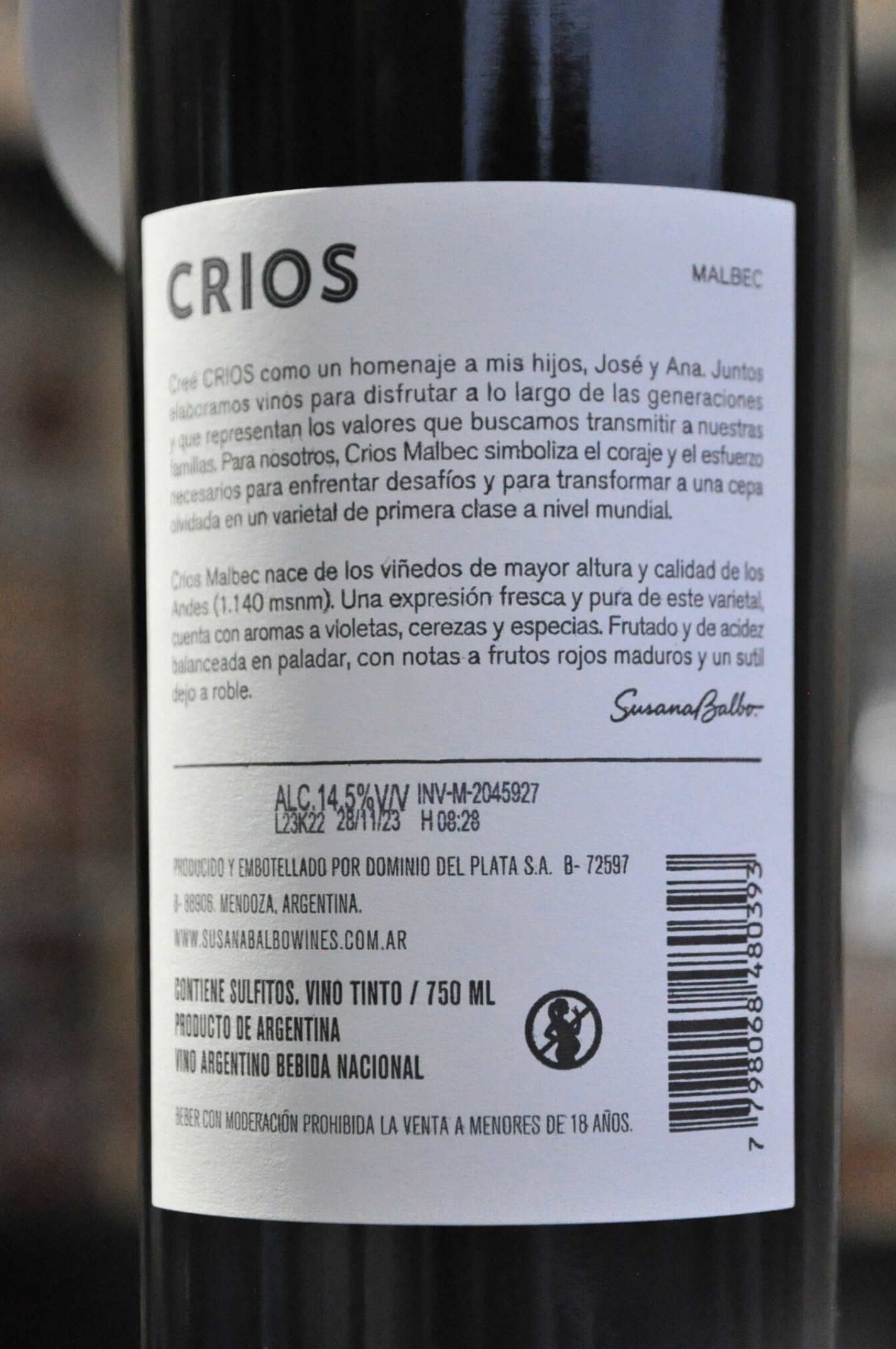 Susana Balbo Crios Malbec 2022