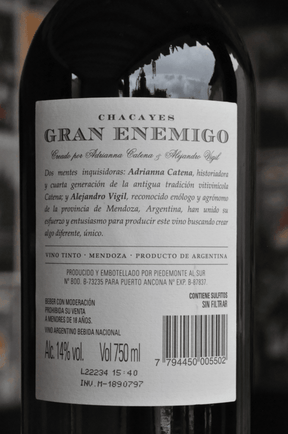 Gran Enemigo Chacayes 2020 - BebaVino