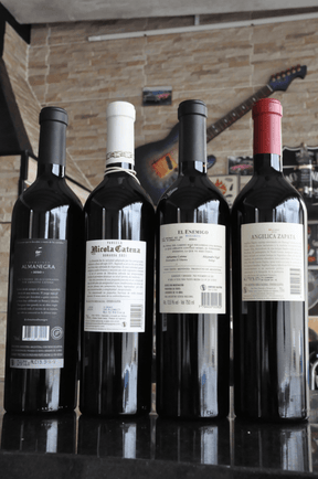 Kit 1 Angelica Zapata Malbec + 1 Nicola Bonarda + 1 Alma Negra + 1 El Enemigo Bonarda - BebaVino