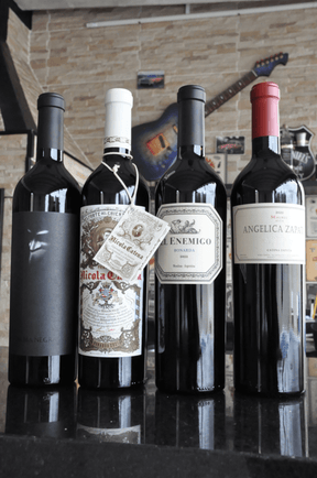 Kit 1 Angelica Zapata Malbec + 1 Nicola Bonarda + 1 Alma Negra + 1 El Enemigo Bonarda - BebaVino