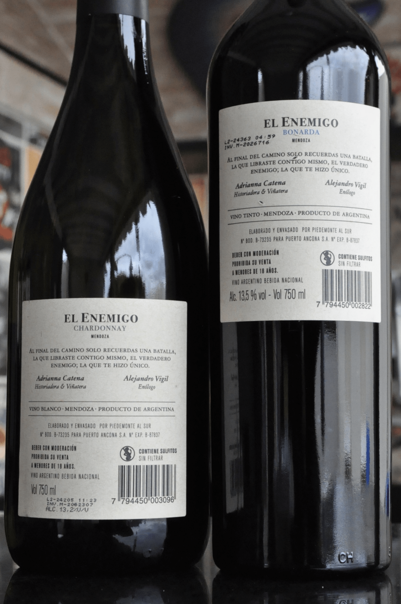 Kit El Enemigo 1 Chardonnay + 1 Bonarda - BebaVino