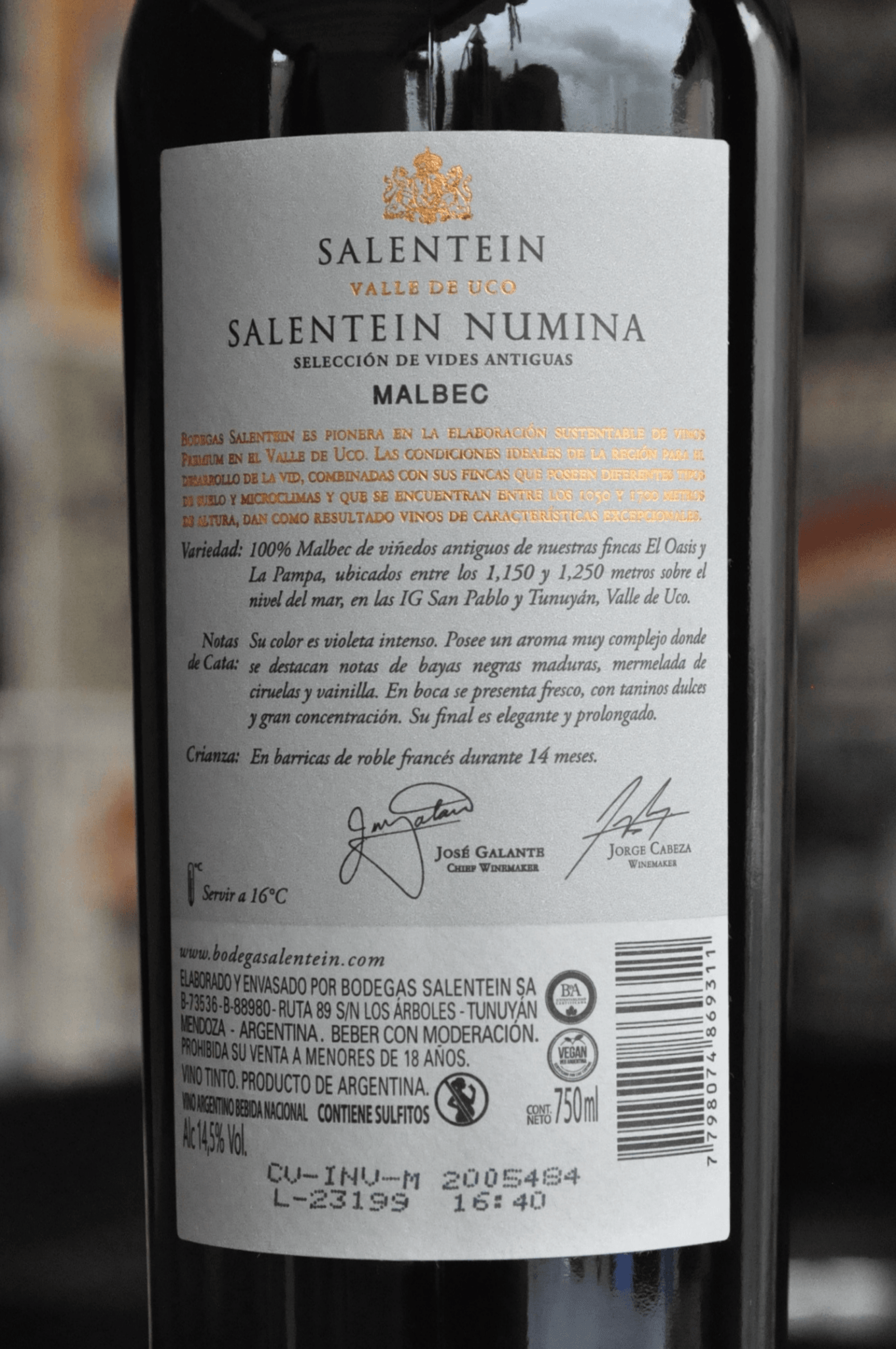 Salentein Numina Malbec 2022 - BebaVino